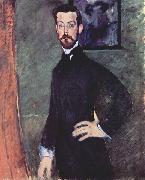 Amedeo Modigliani Portrat des Paul Alexanders vor gronem Hintergrund oil on canvas